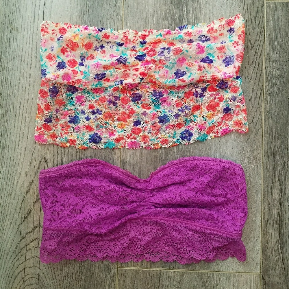 Victoria's Secret Pink & Aerie Lace Bralette Set